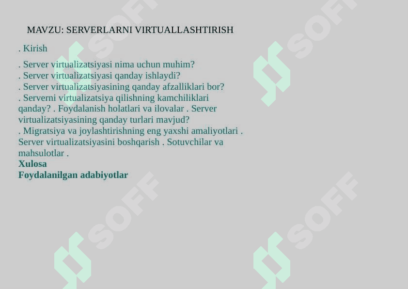 SERVERLARNI VIRTUALLASHTIRISH 2