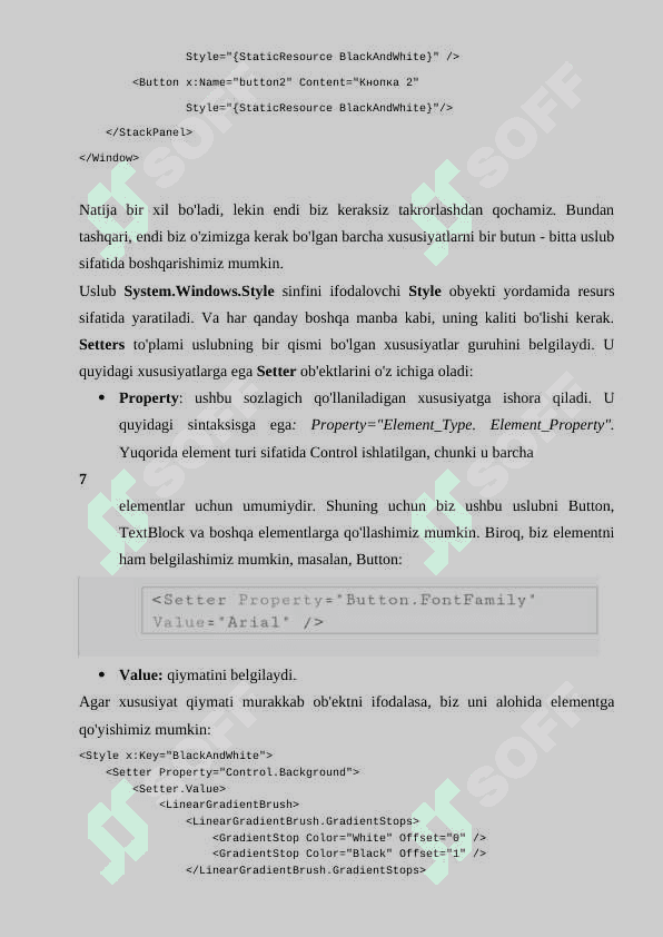 WPFda stillar, trggerlar va temalar bilan ishlash 8