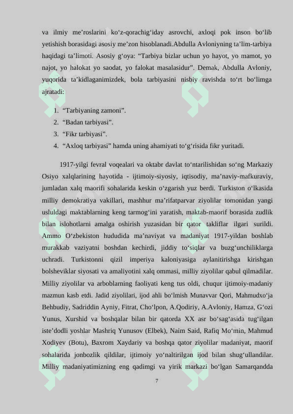XX ASRLARNING 70-80- YILLARIDA O‘ZBEKISTONDA XALQ TA’LIMI 7