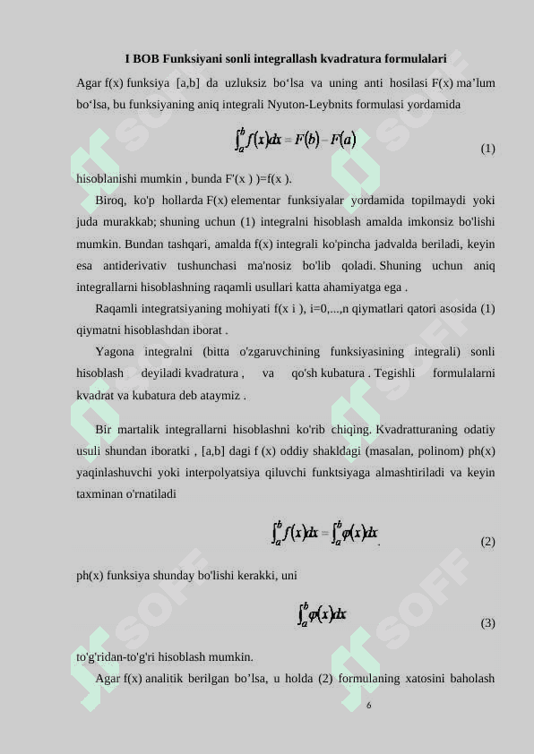Funksiyani sonli integrallash 6