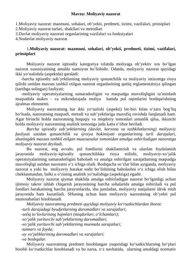 Moliyaviy nazorat