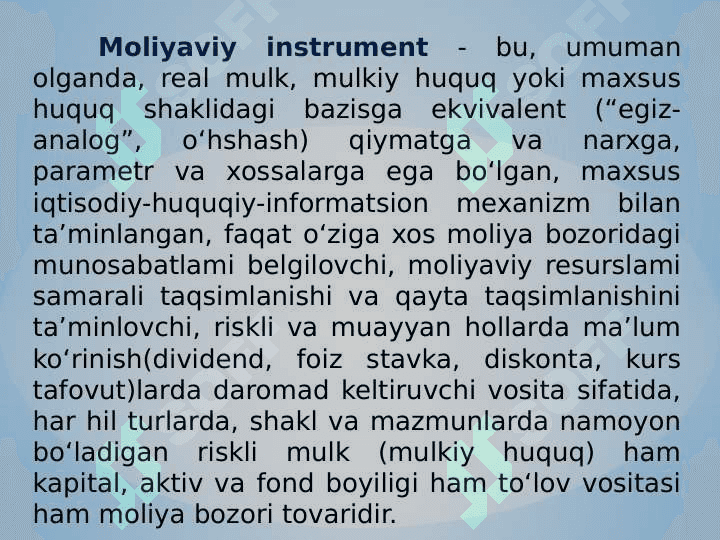 Moliya bozori va instrumentlari 3