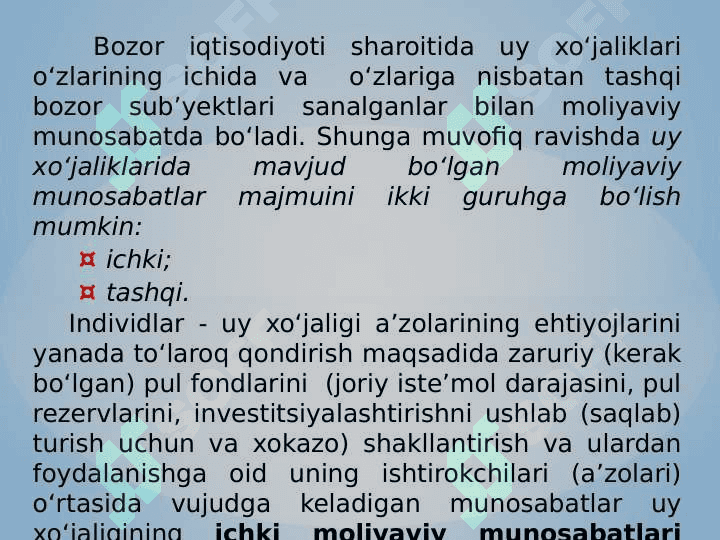 Uy xo‘jaliklari moliyasi 6