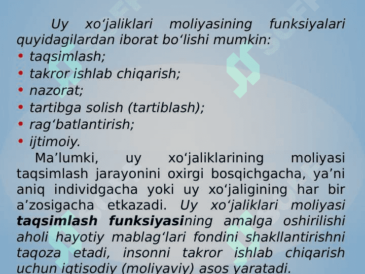 Uy xo‘jaliklari moliyasi 8
