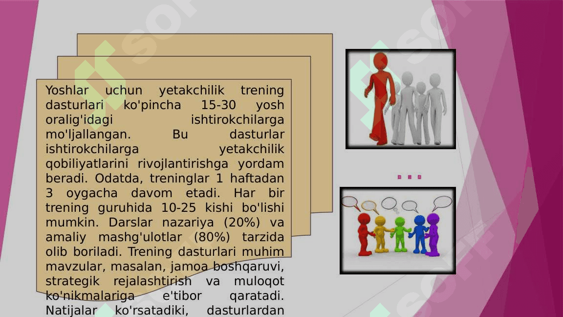 Yetakchilik salohiyatiga ega bo'lgan yoshlar zaxirasi bilan ishlash 5