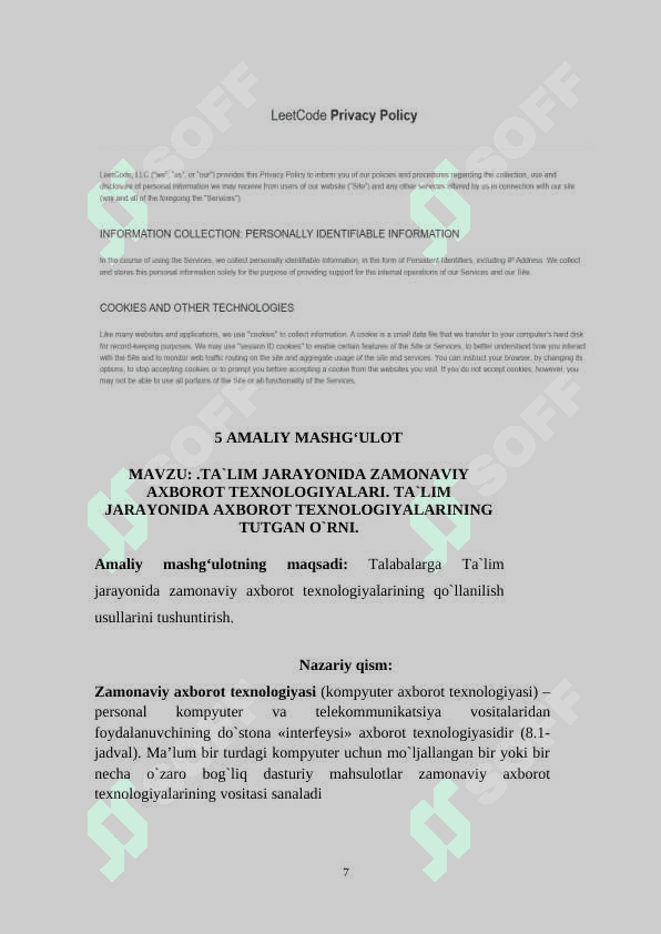 Masofaviy ta’lim va multimedia fanidan laboratoriya ishi 7