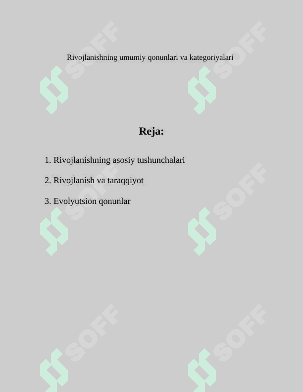 Rivojlanishning umumiy qonunlari va kategoriyalari 2