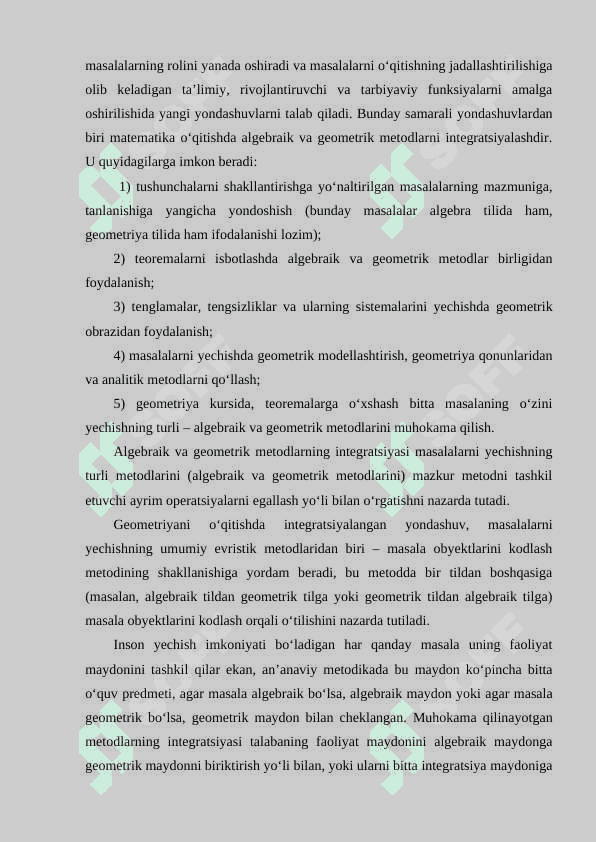 Maktabda oquvchilarni geometriya fanidan masalalar yechishga orgatish usullari. 7