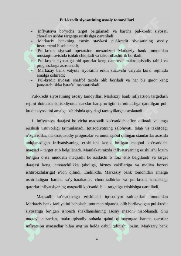 O‘zbekiston Respublikasi pul-kredit siyosati 6