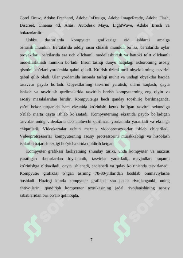 Kompyuter grafikasi 2 va 3 oʻlchovli grafikasining ahamiyati 7