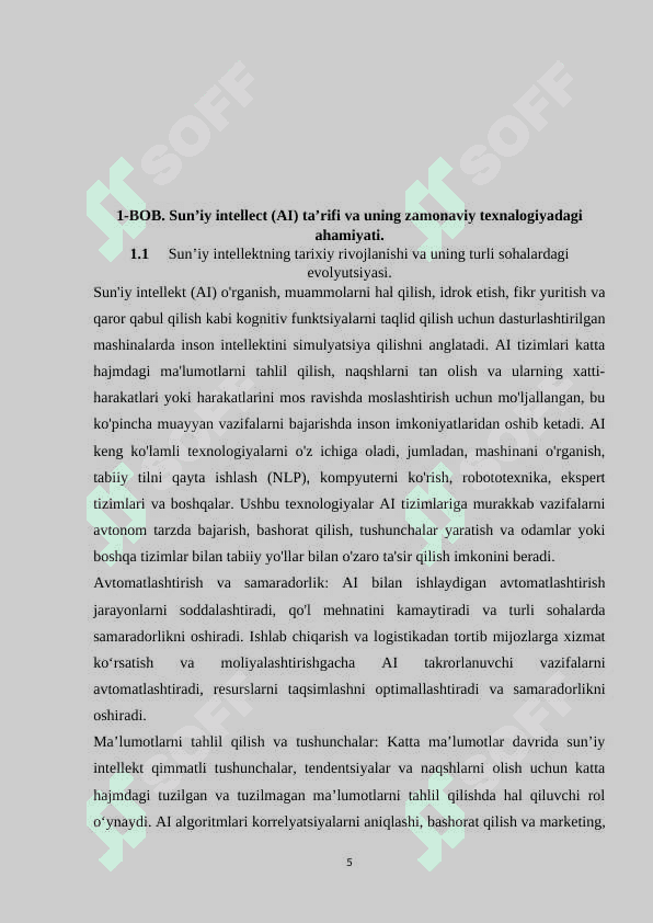 Web sahifalarni tashkil etishda sun’iy intellektning o’rni 5
