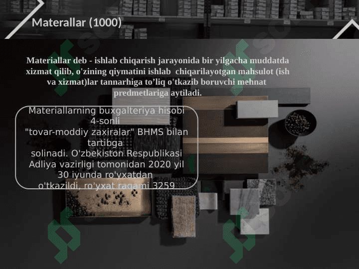 Tovar moddiy zahiralari hisobi 3