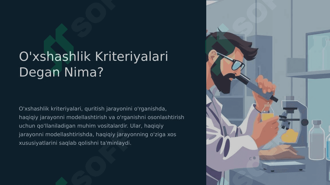 Quritish jarayonini o’rganishda o’xshashlik kriteriyalari 3