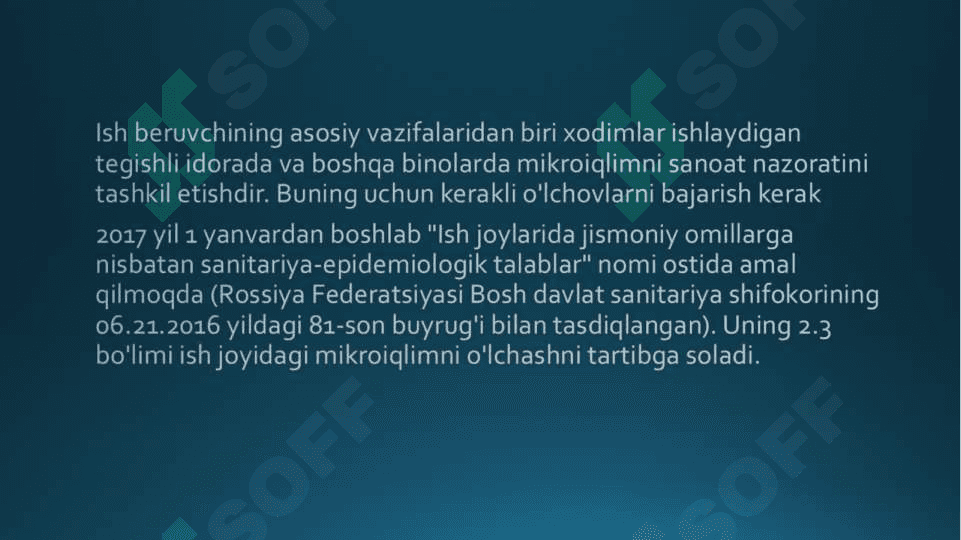 Ishlab chiqarishda mikro iqlim parametrlarini oʻlchash vositalari 2