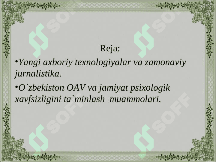 O'zbekiston Respublikasida Ommaviy axborot vositalari 2