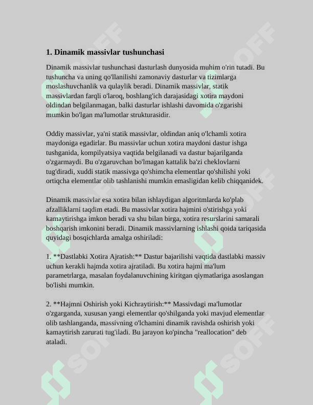 DINAMIK MASSIVLA VA KOʻRSATKICHLAR 3