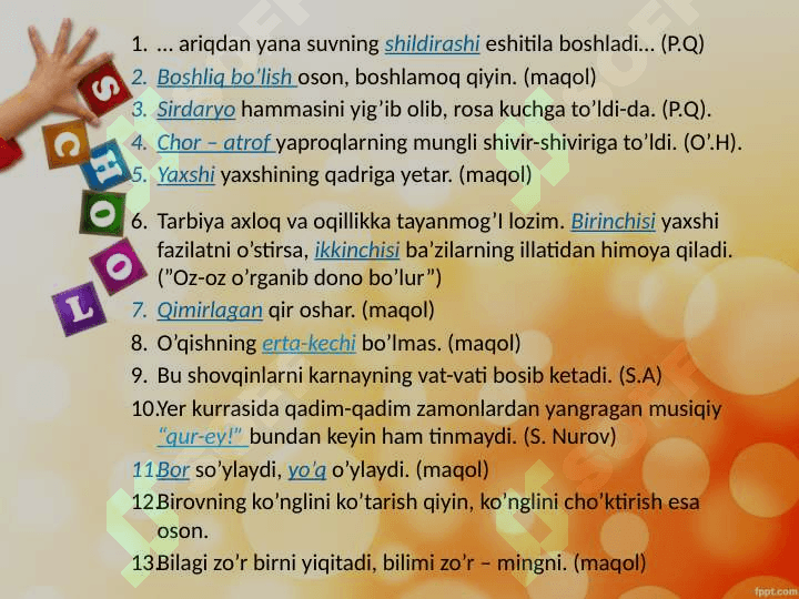Gap bo'laklari 8
