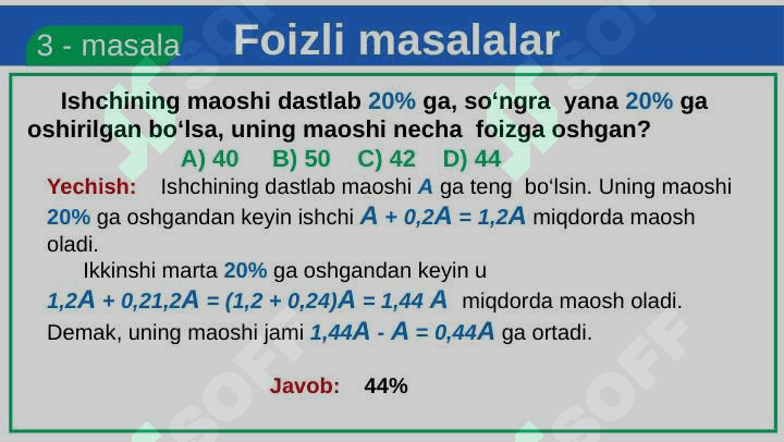 Foizlar 6