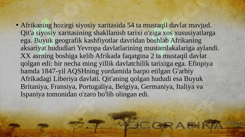 Afrikaning  geografik  o‘rni  va  siyosiy  xaritasi 8