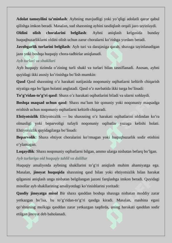 Ayb shakllari tushunchasi va turlar 3