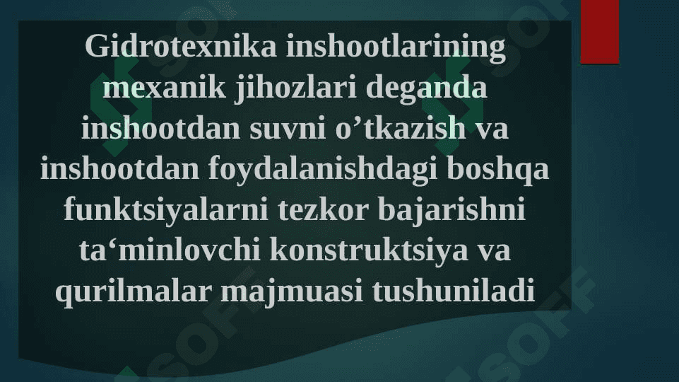 Gidrotexnik inshootlarning mexanik jihozlari 2