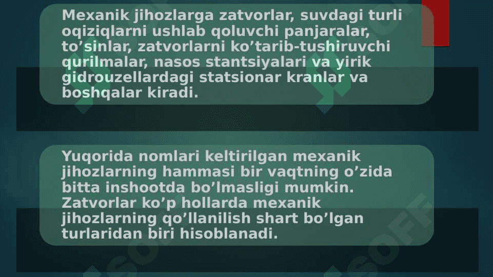 Gidrotexnik inshootlarning mexanik jihozlari 3