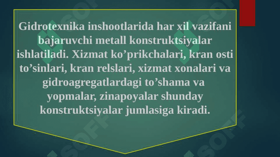 Gidrotexnik inshootlarning mexanik jihozlari 4