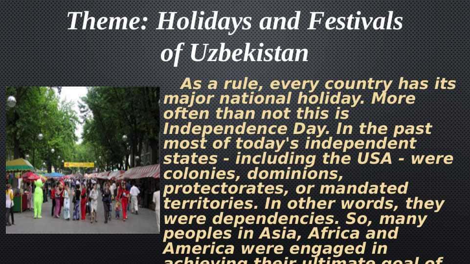 Holidays and Festivals of Uzbekistan