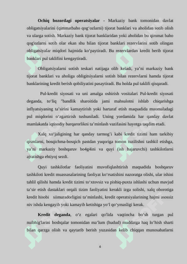 O‘zbekiston Respublikasi pul-kredit siyosati 6
