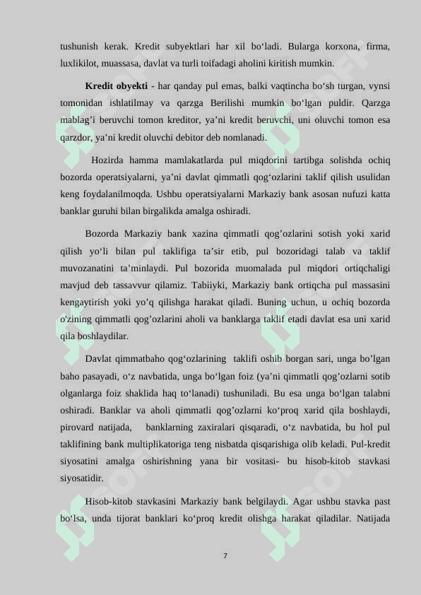 O‘zbekiston Respublikasi pul-kredit siyosati 7