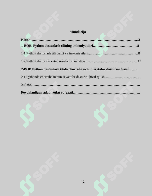 Python dasturlash tilining imkoniyatlari 2