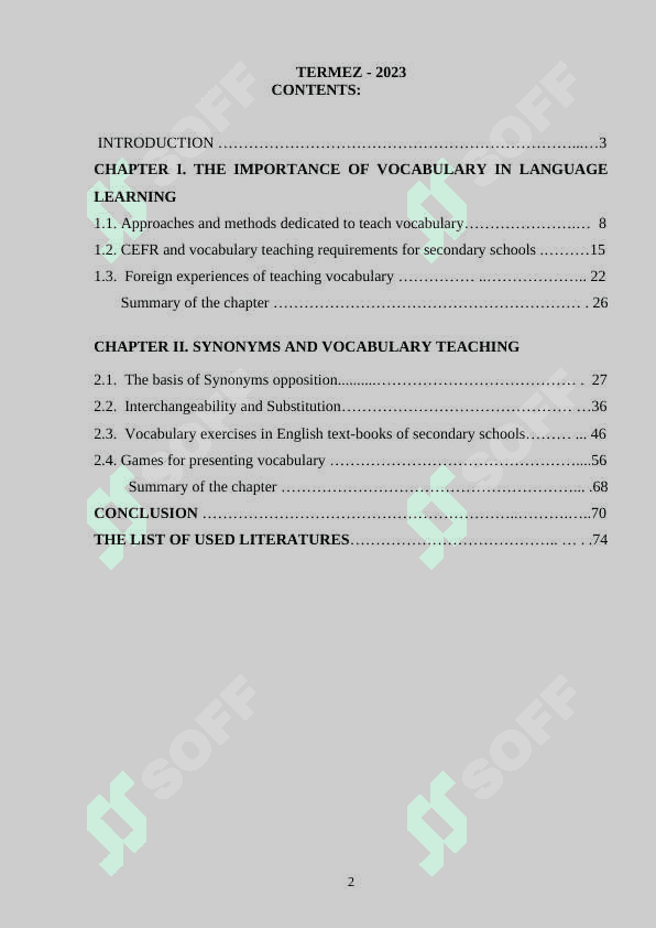 SYNONYMS AND THEIR INTERFERENCE TO VOCABULARY TEACHING IN EFL CLASSES 2