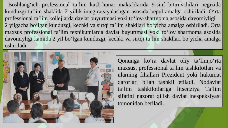 O‘zbekistonda oliy ta’lim sohasida olib borilgan islohotlar . 6
