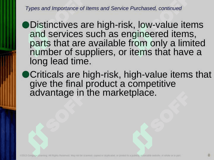 Materials and suppliers 8