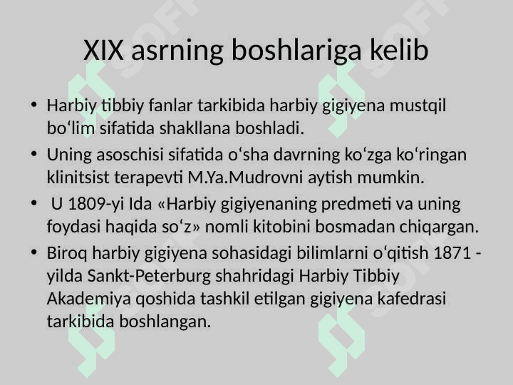 Statsionar va Dala sharoitida qo`shinlarni joylashtirishning sanitar nazorati 7