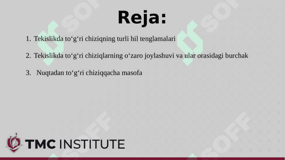Tekislikda  to‘g‘ri chiziq tenglamalari 2