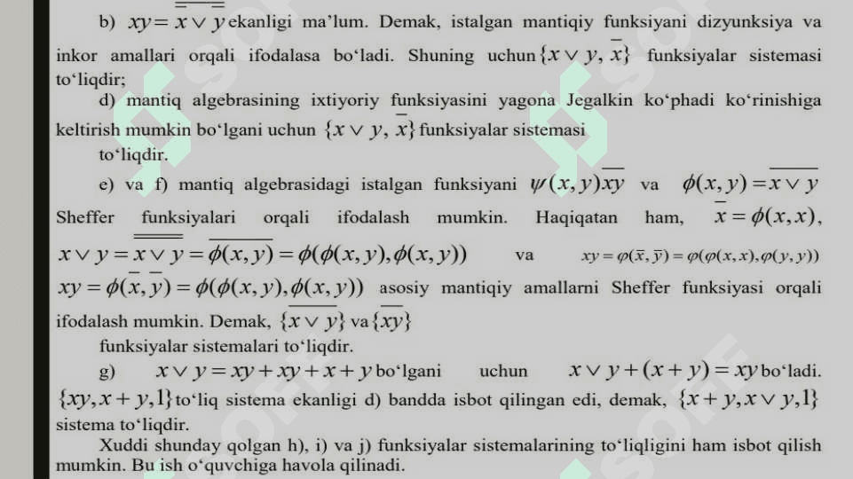 Funsional yopiq sinflar. Post teoremasi 4