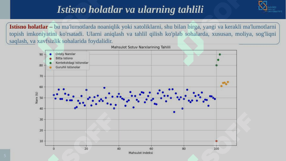 Python yordamida ma'lumotlardagi istesno holatlarni (anomaliya) larni aniqlash va tahlil qilish 5