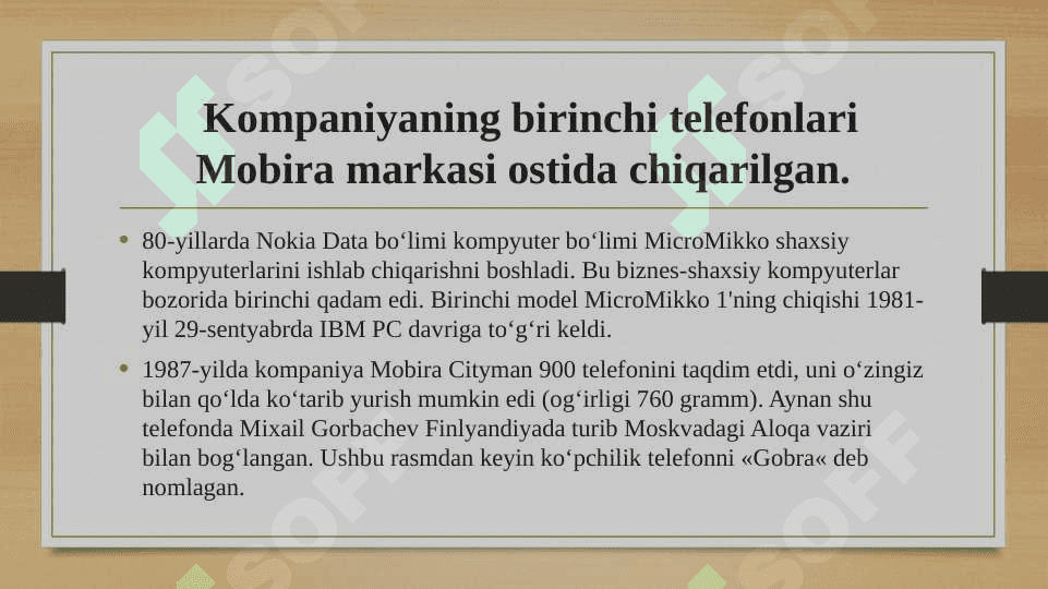 Nokia kampaniyasining strategik boshqaruvi va statistik tahlili 6