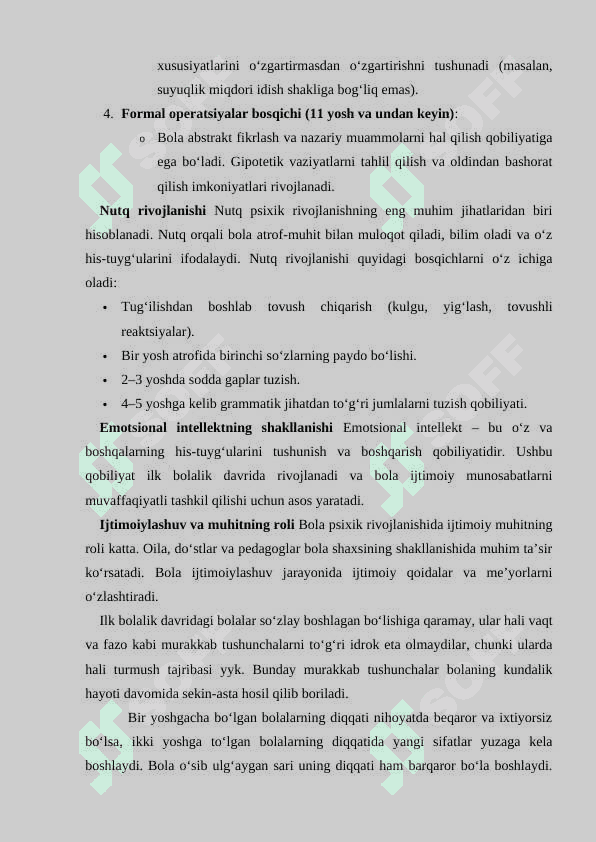 Ilk bolalik davrida psixik o’sish 7