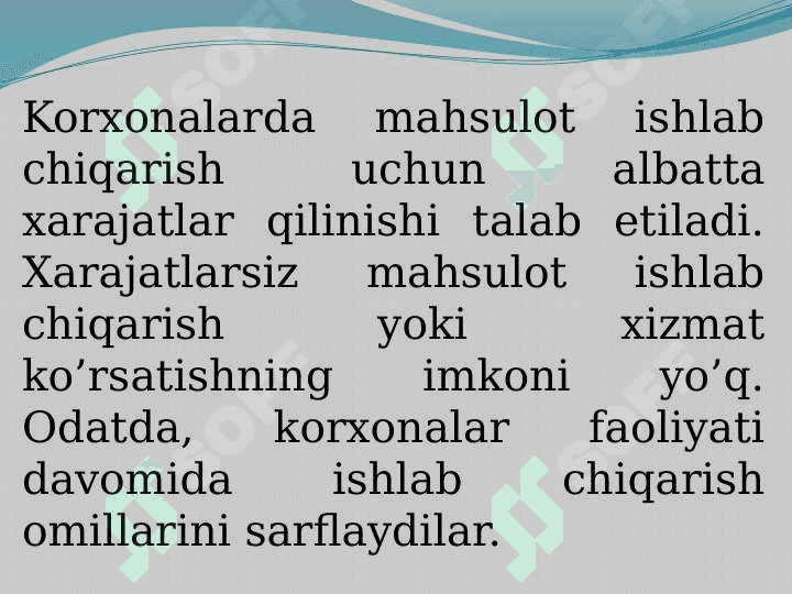 Ishlab chiqarish va xarajatlar hisobi pptx 2