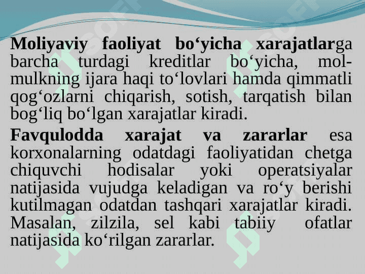Ishlab chiqarish va xarajatlar hisobi pptx 6