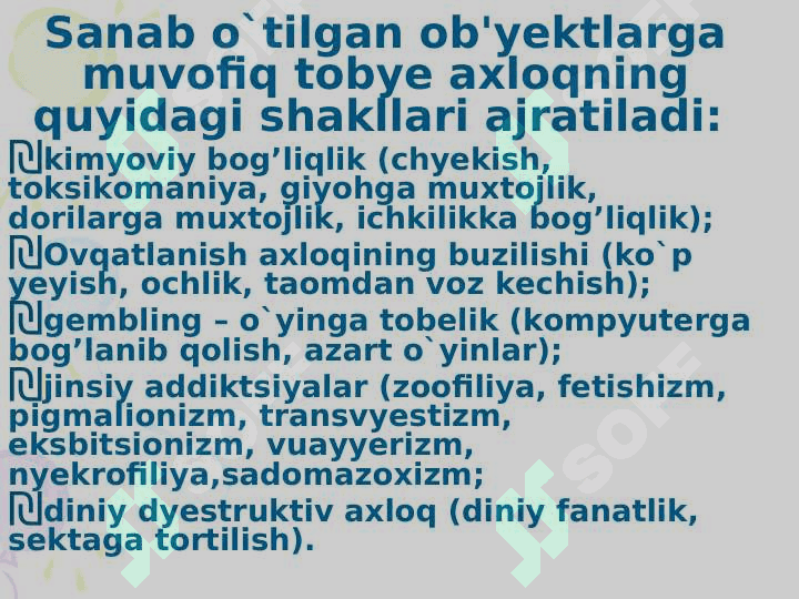 Tobe axloq, suitsidal axloq, delikvent axloq 7