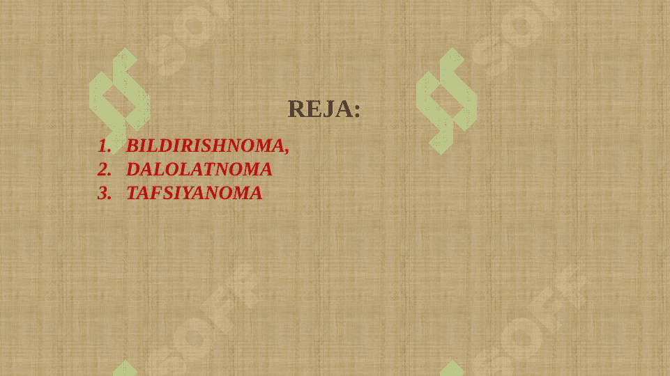 Bildirishnoma tavsiyanoma dalolatnoma 2