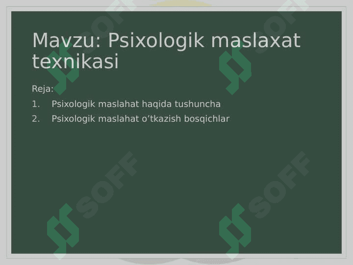 Psixologik maslaxat texnikasi 2