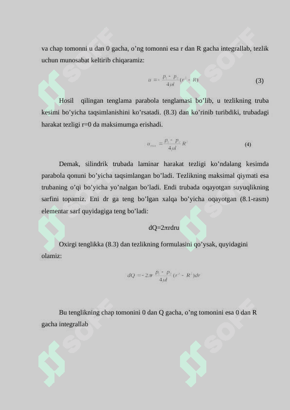 Suyuqliklarning laminar harakati. puazеyl formulasi. 4