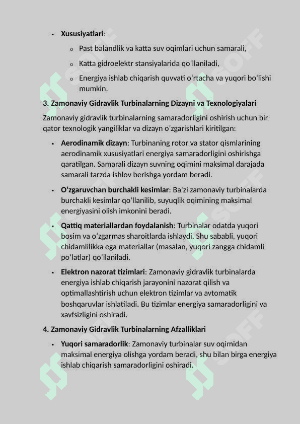 Zamonaviy gidravlik turbinalar. 4