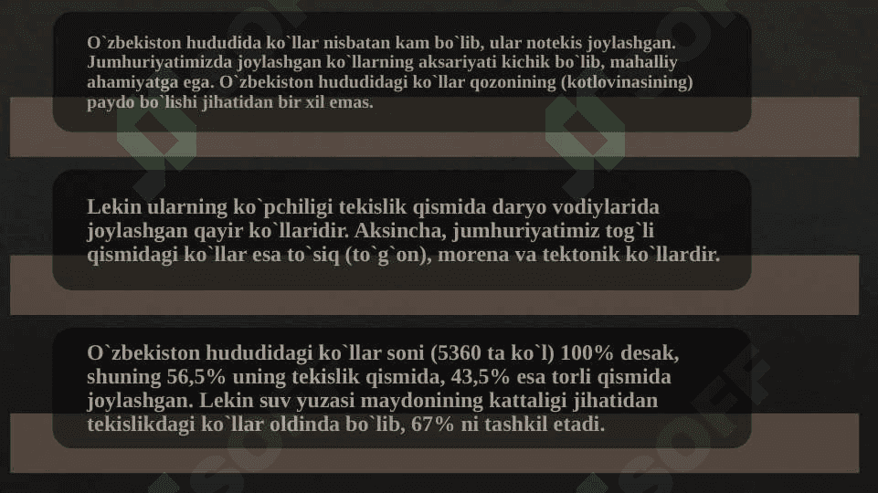 Respublikadagi suv omborlari togrisida malumot 2