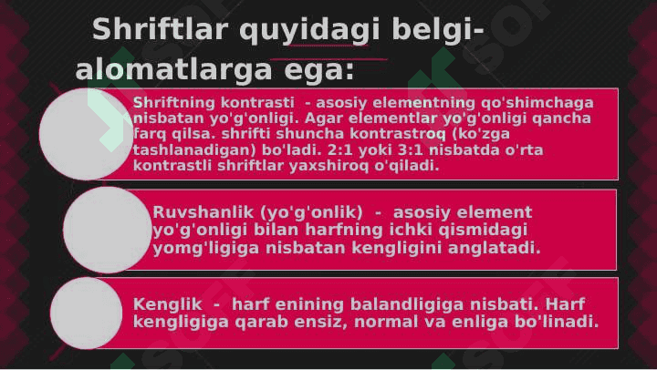 Shriftlarning asosiy turlari 4