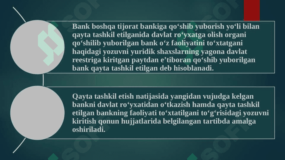 Tijorat banklarini qayta tashkil etish 2